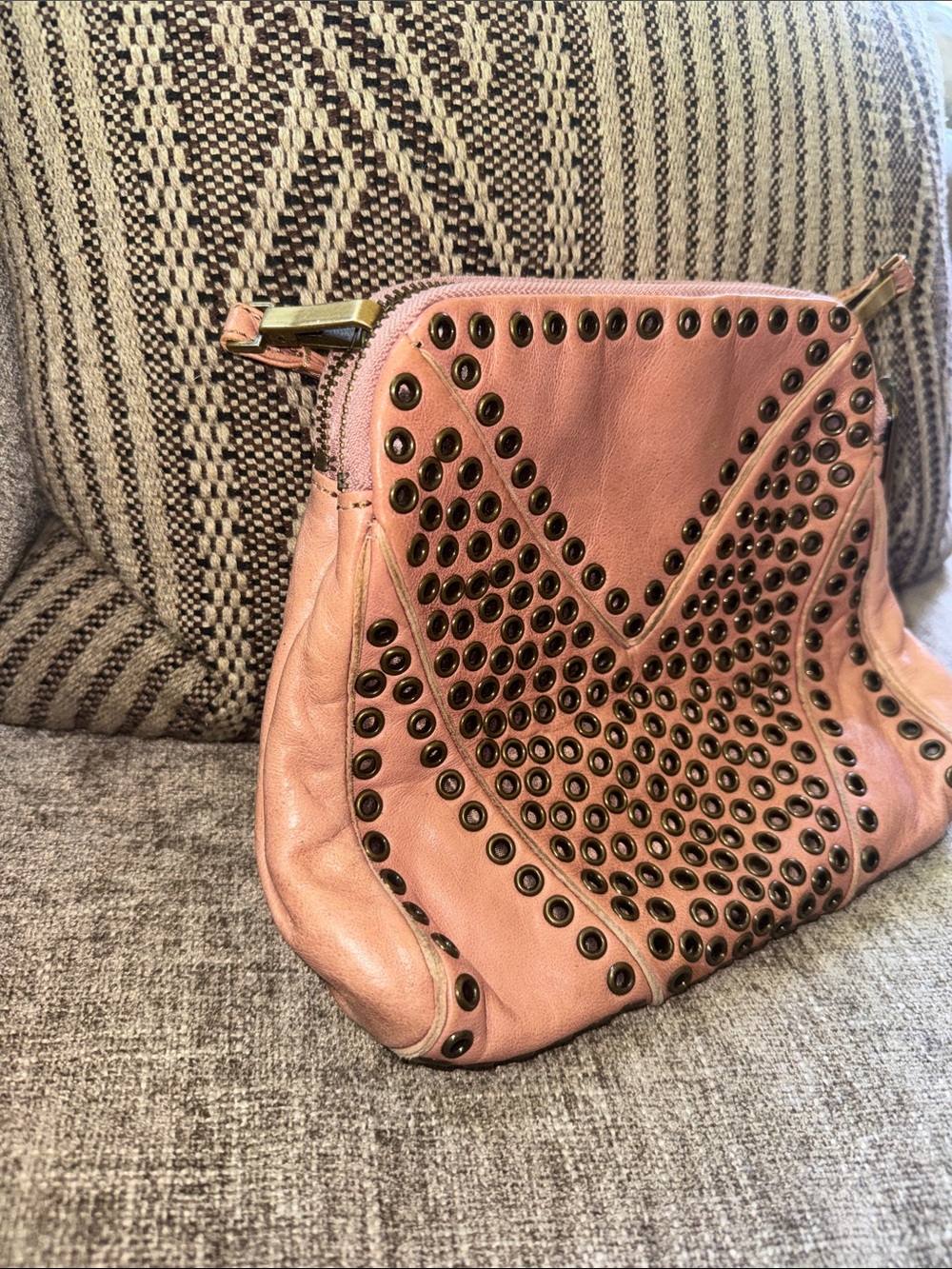 Kooba Pink Leather Studded Crossbody Bag - Picture 3 of 7